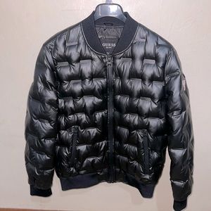 Guess Black Bomber Jacket. Size: Large.  NEVER WORN